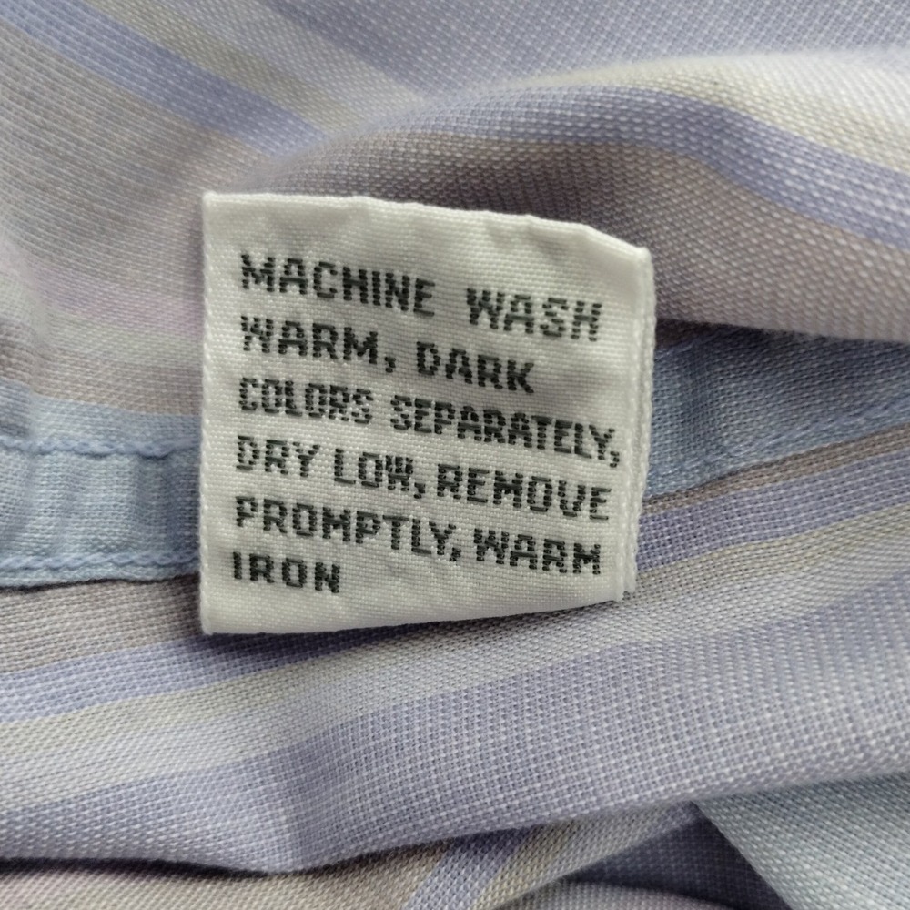 Vintage Christian‎ Dior Men's Striped Button Shirt Long Sleeve Pastel Size Large - Picture 8 of 12